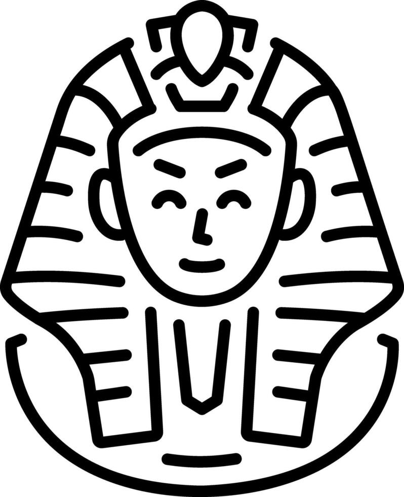 An outline style icon showing egyptian pharaoh vector