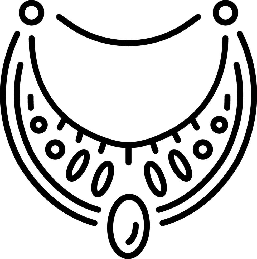 A line style icon showing ancient necklace vector