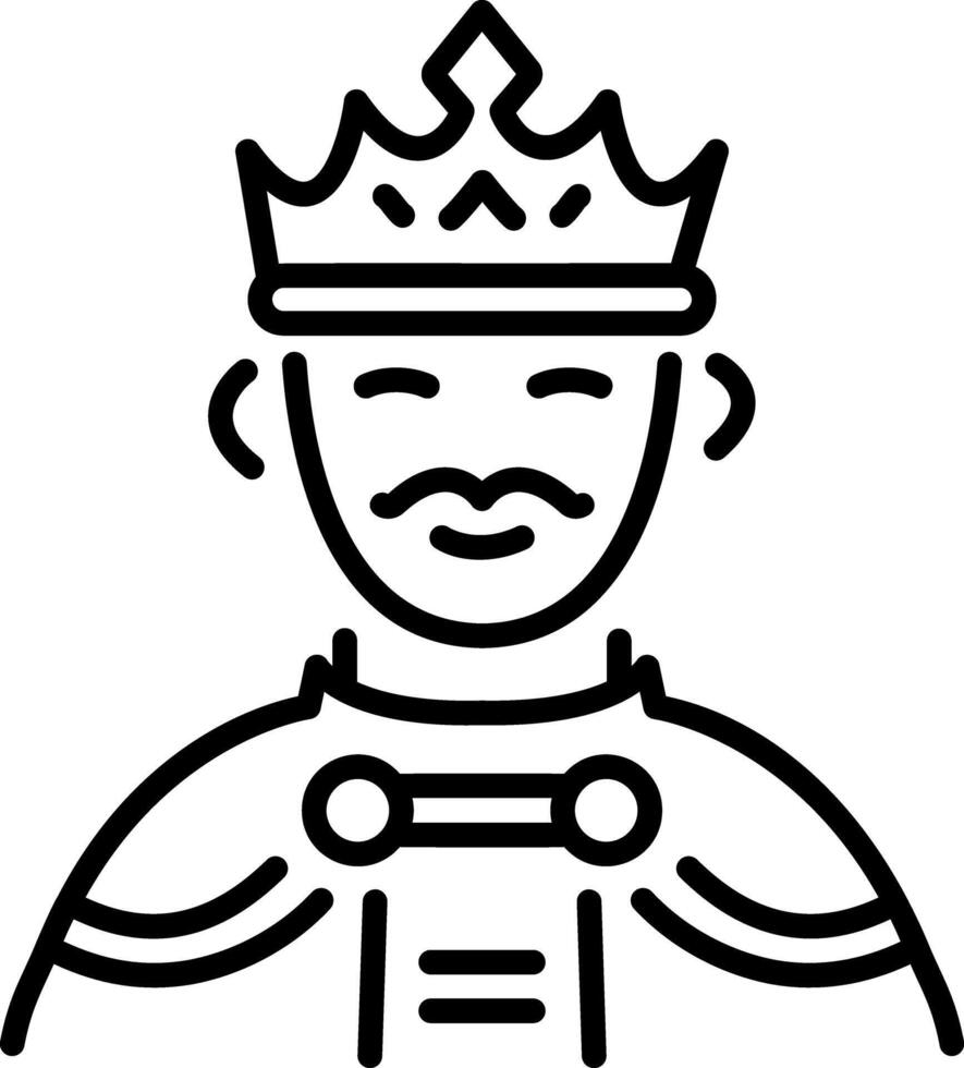 A linear style icon showing king vector