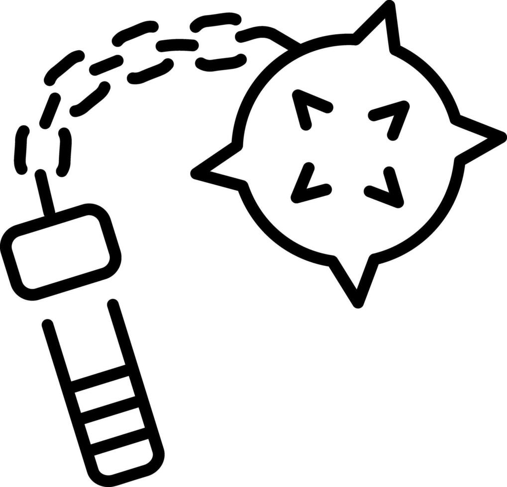 A line style icon showing battle mace vector