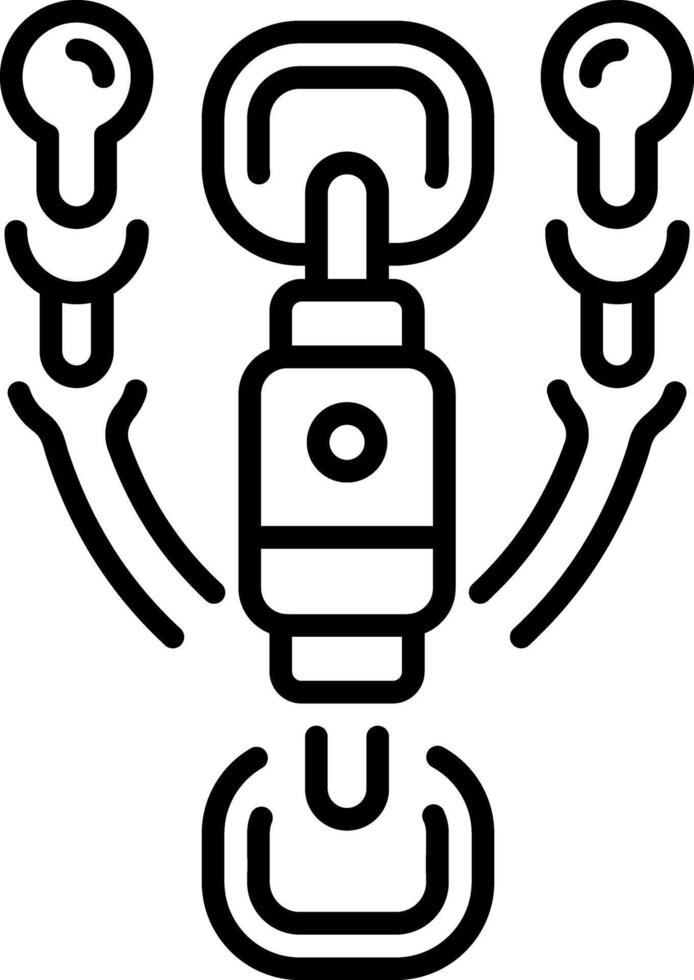 A outline style icon depicting swivel vector