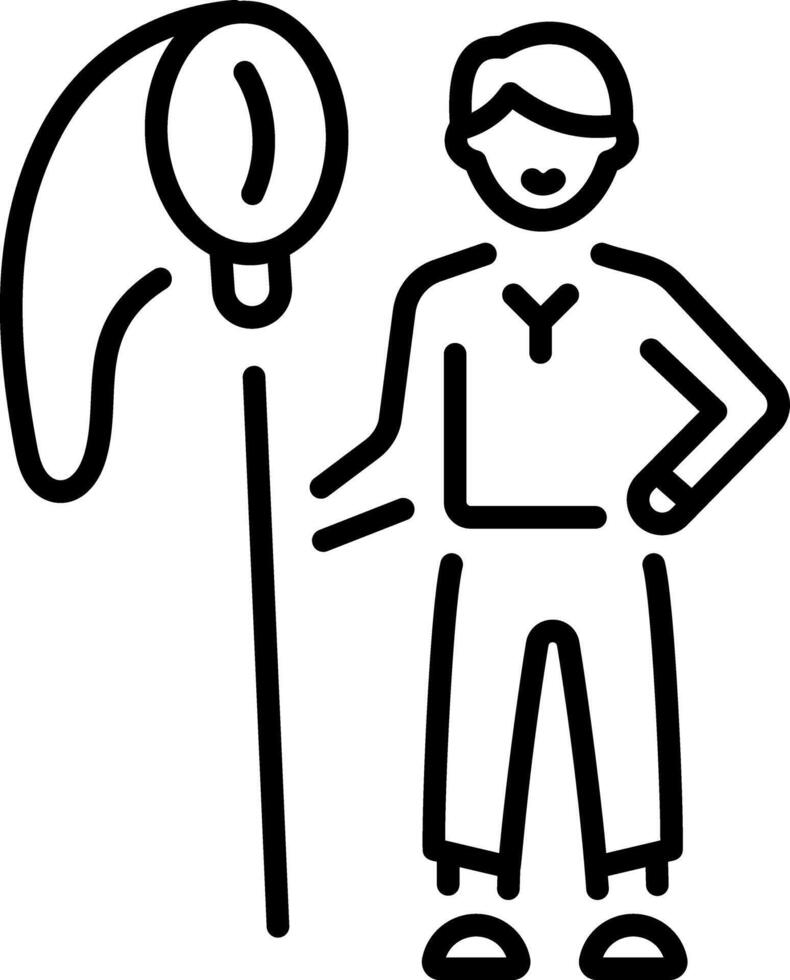 A outline style icon depicting fishing net vector