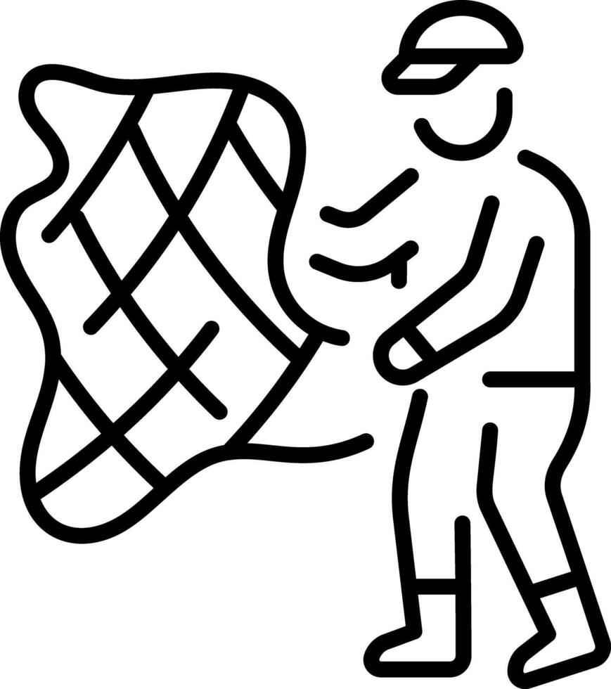A outline style icon depicting cast net vector