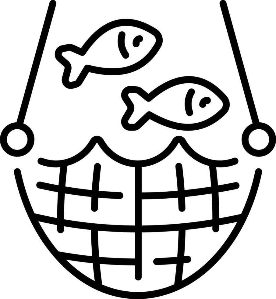A linear style icon depicting dragnet vector