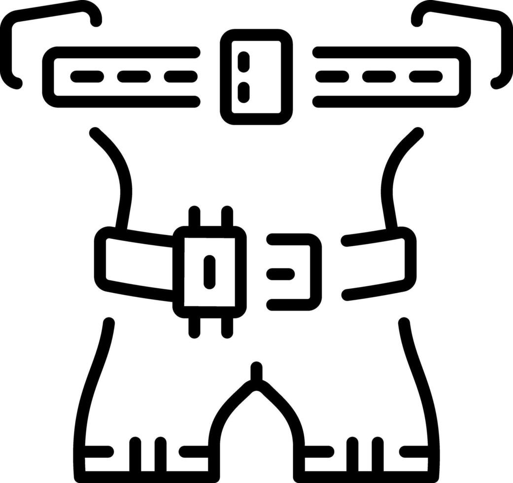 A line style icon depicting wader belt vector