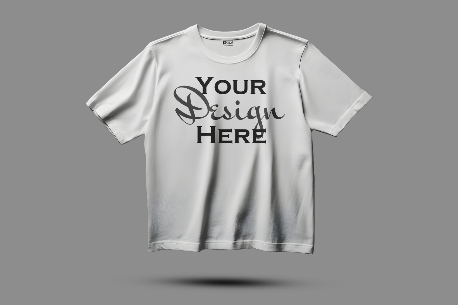Floating White T-Shirt Mockup Front View psd