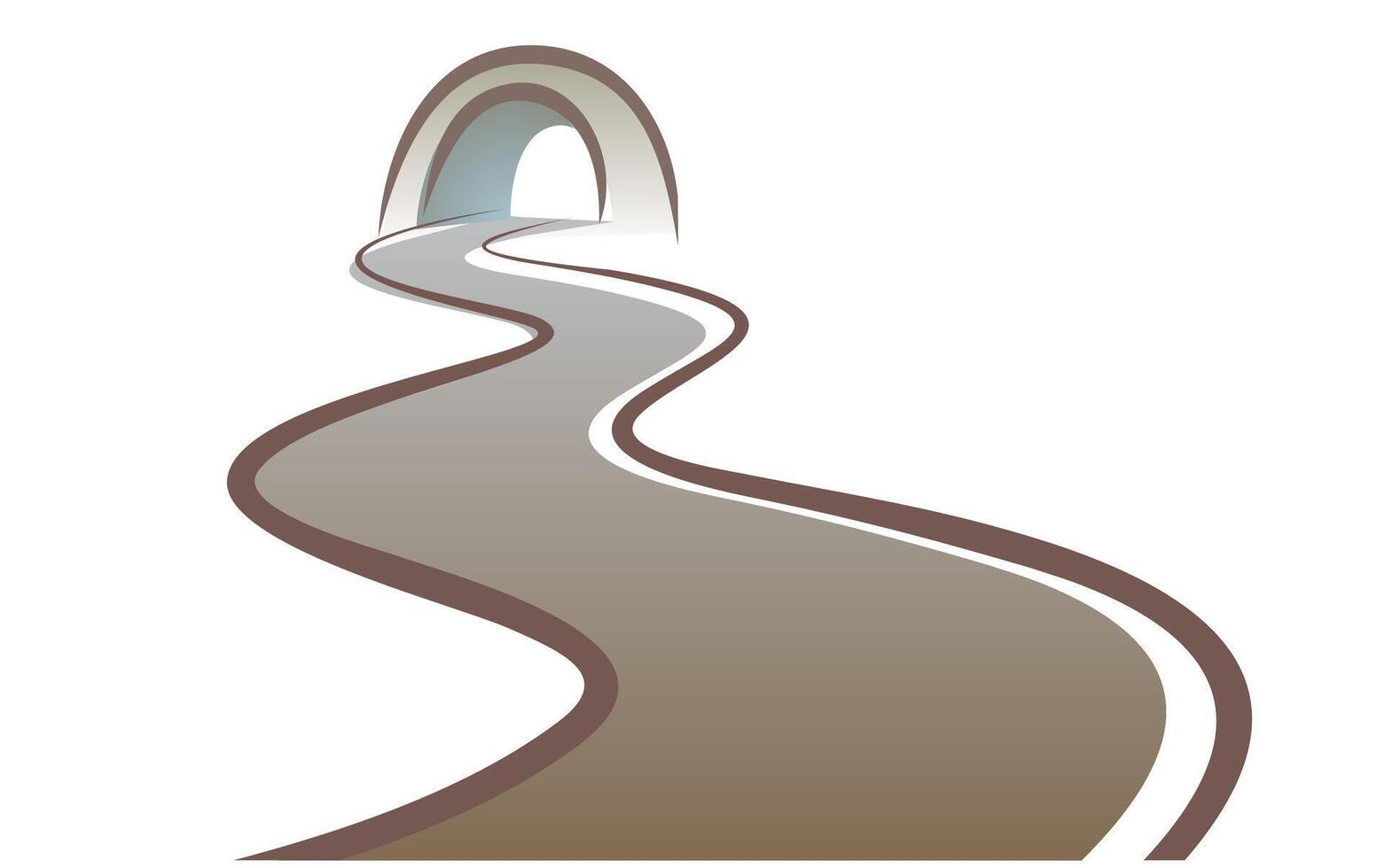 Road with a tunnel. vector