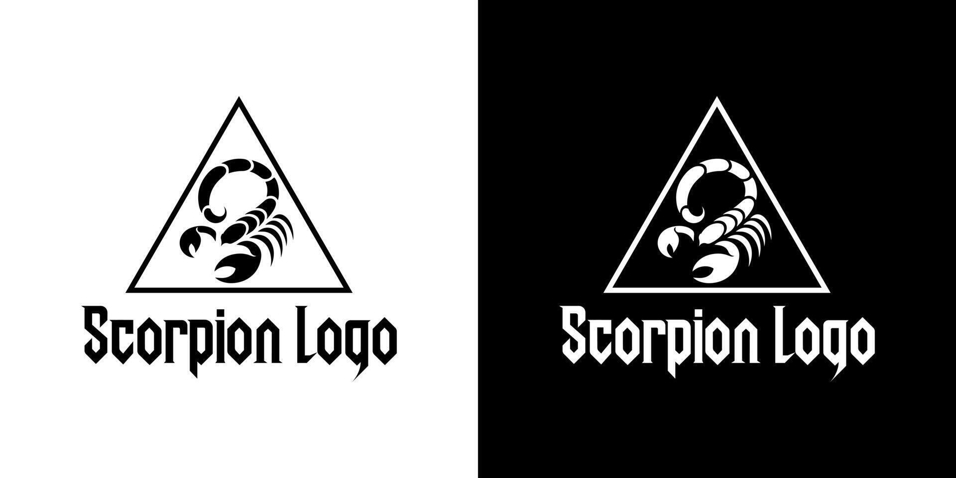 Elegant Scorpion Logo with Hexagon Shape and Bold Black and White Colors vector