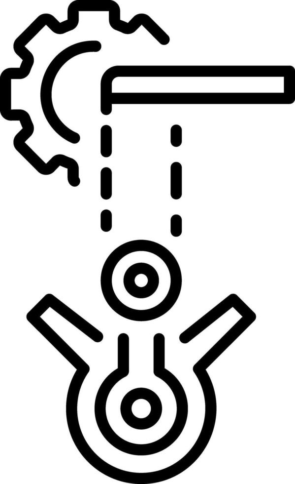 A line style icon depicting pulley wheel vector