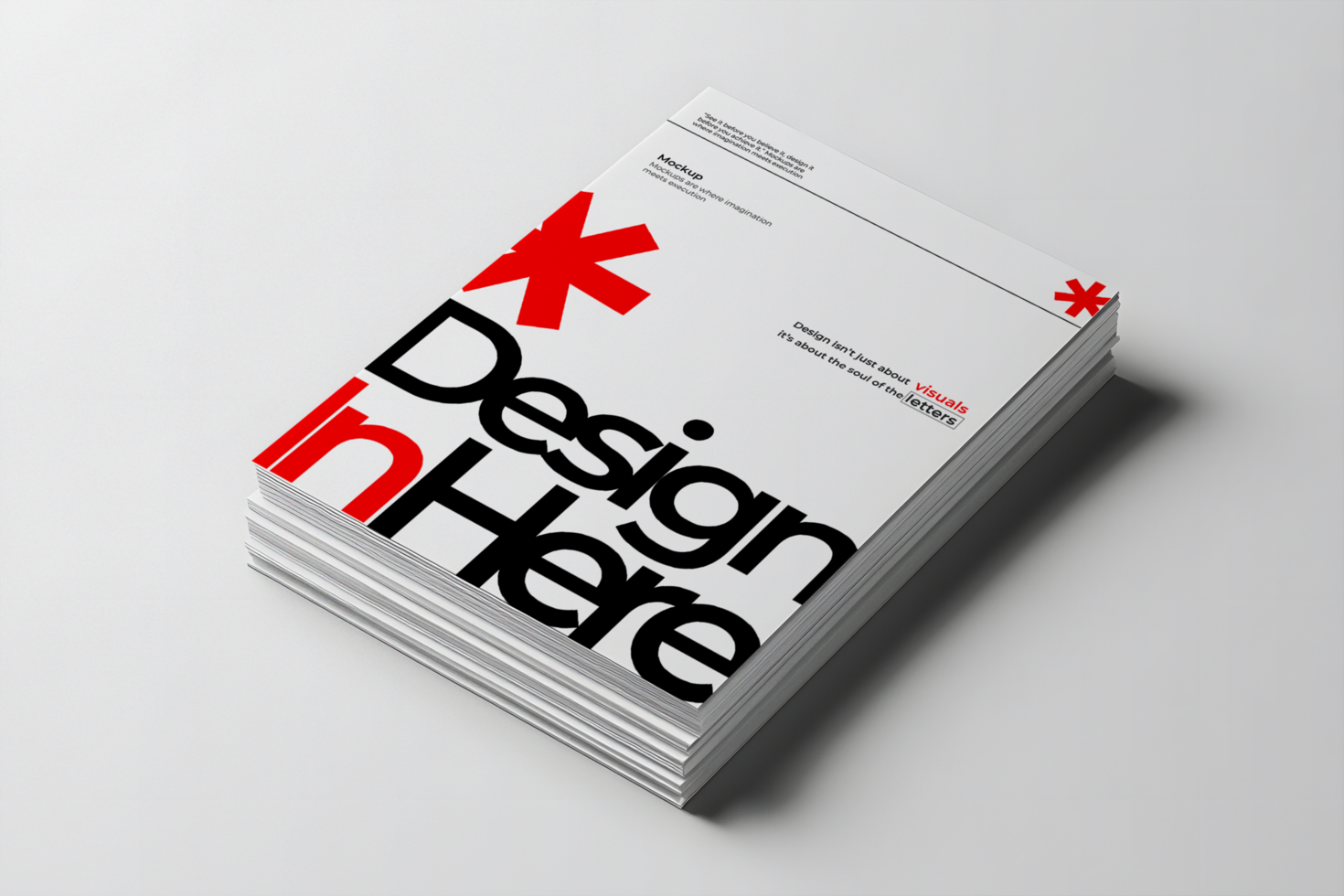 Perspective View of a Magazine Stack Mockup psd