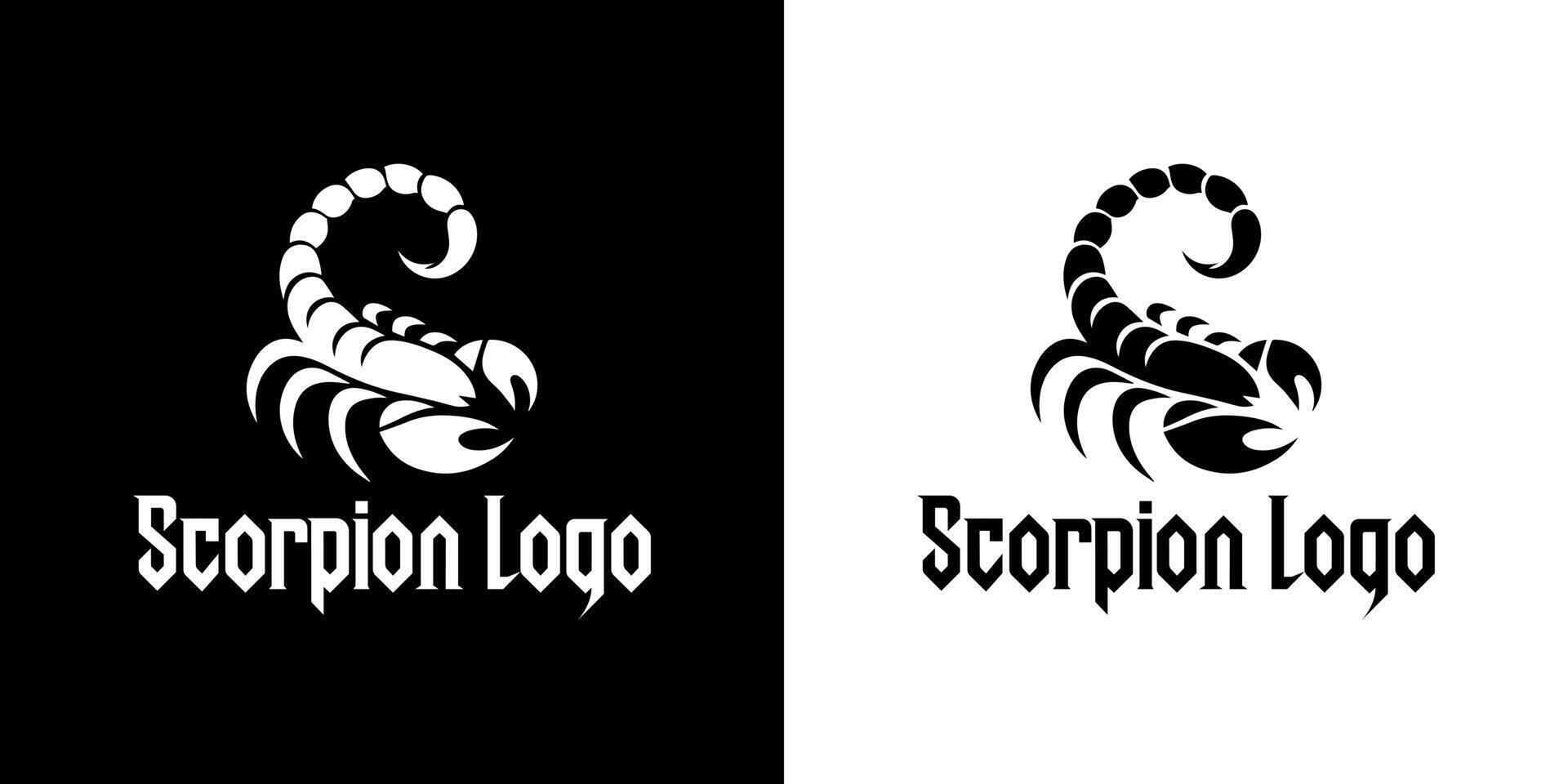 Scorpion Minimalist Logo Design with Bold Black and White Colors vector
