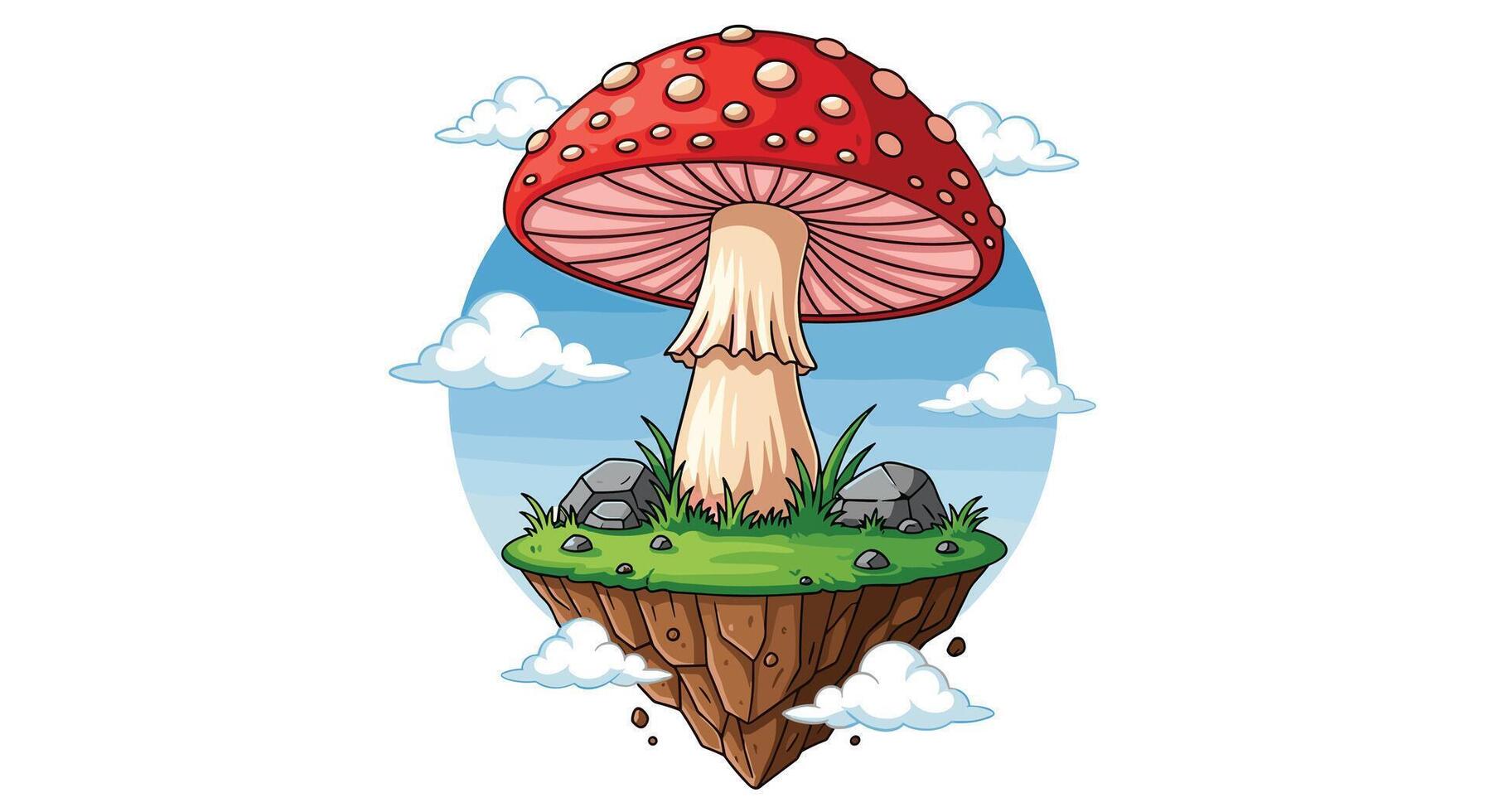 Cartoon mushroom illustration vector