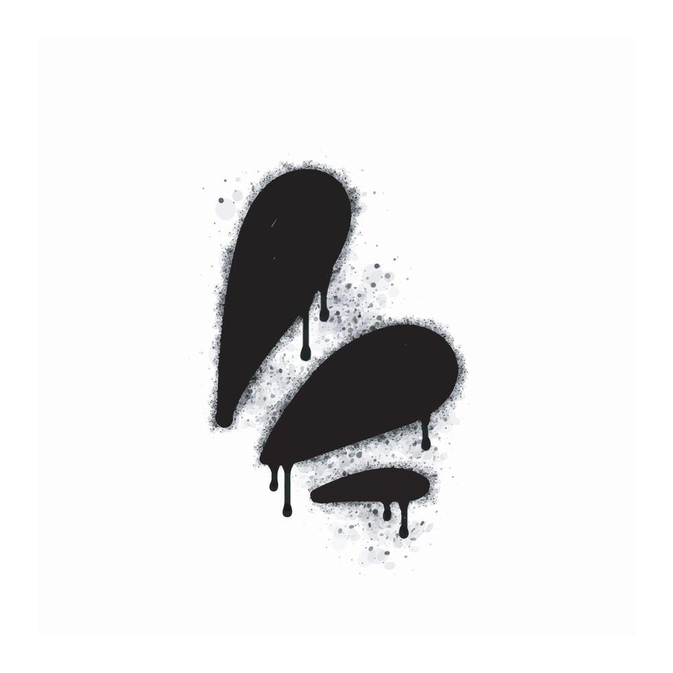 Water splash spray icon isolated on white background. Water splash graffiti icon sprayed in black on white background. vector