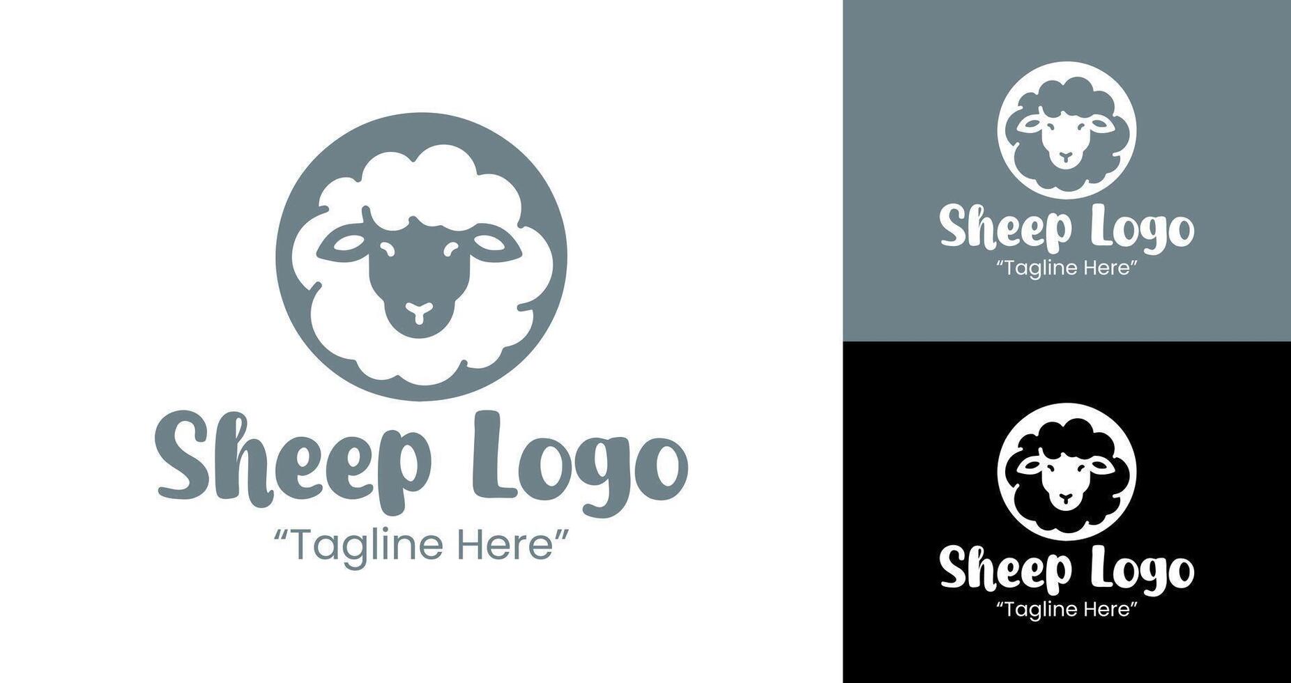 Professional Sheep Logo Design with Grey and Black Colors for Branding and Identity vector