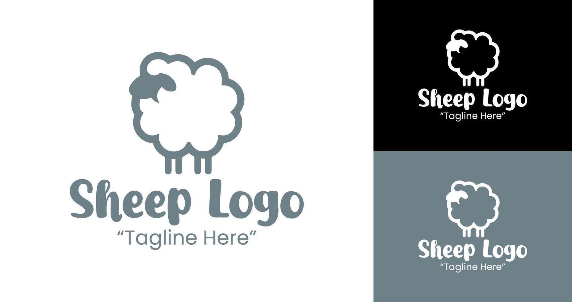Elegant Sheep Logo in Grey and Black for Business Branding and Marketing Purposes vector