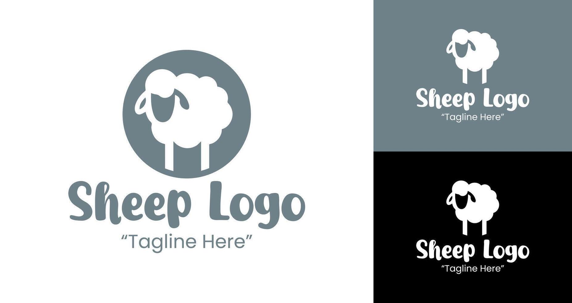 Creative Grey and Black Sheep Logo for Professional Branding and Modern Businesses vector