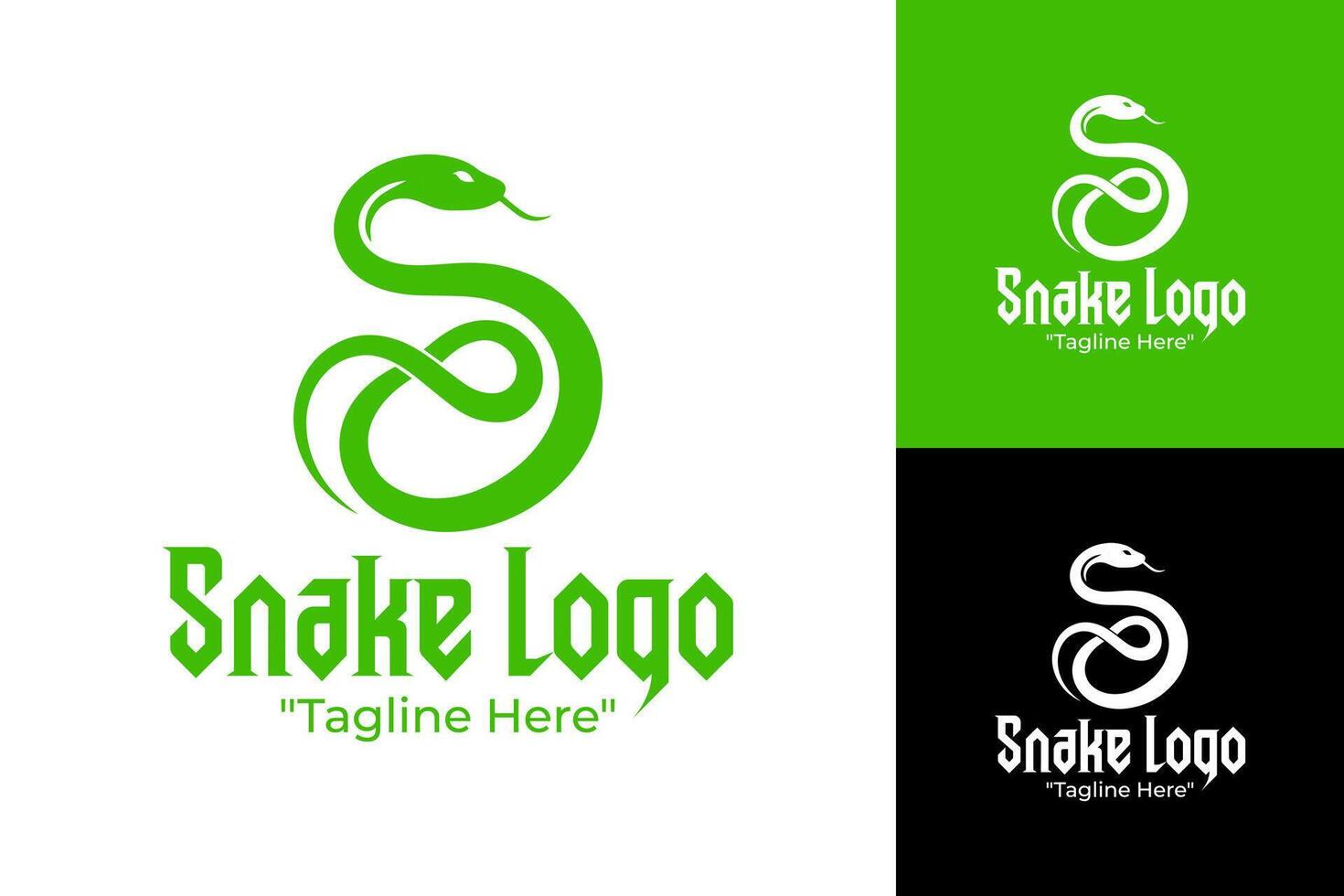Elegant Green Snake Logo for Digital Business and Marketing Identity vector