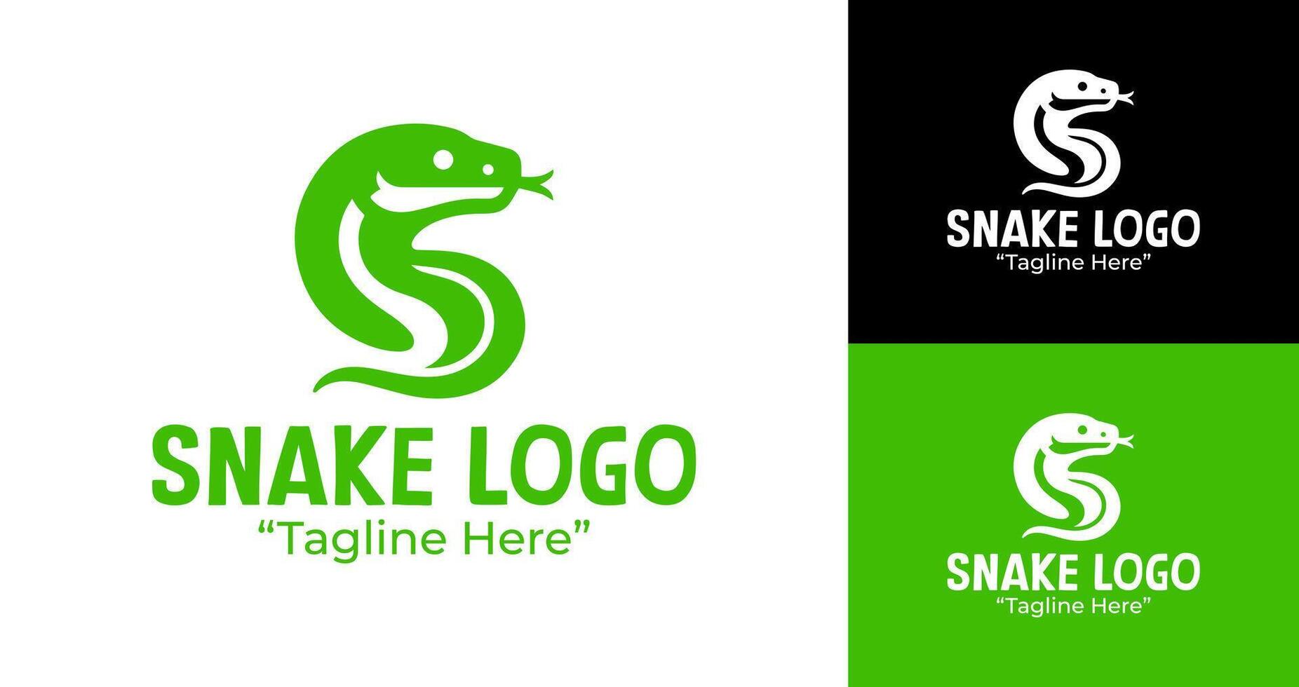 Elegant Green Snake Logo Design for Modern Branding vector