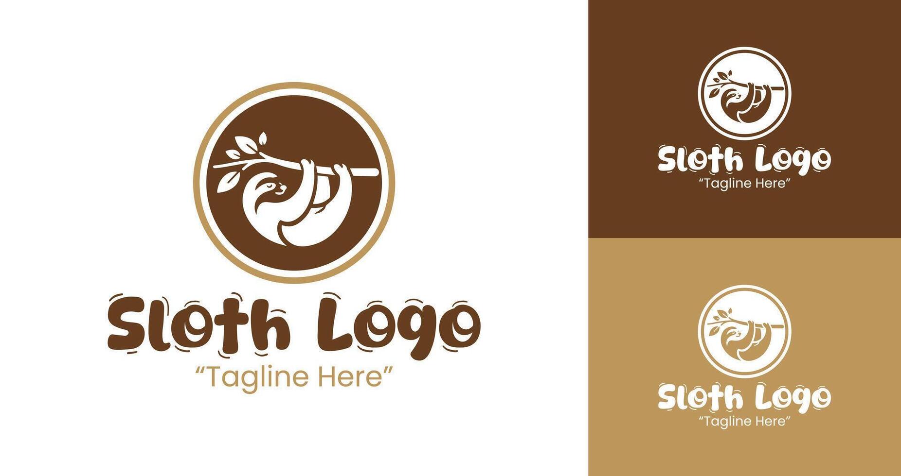 Whimsical Sloth Logo for Natural Lifestyle Branding vector