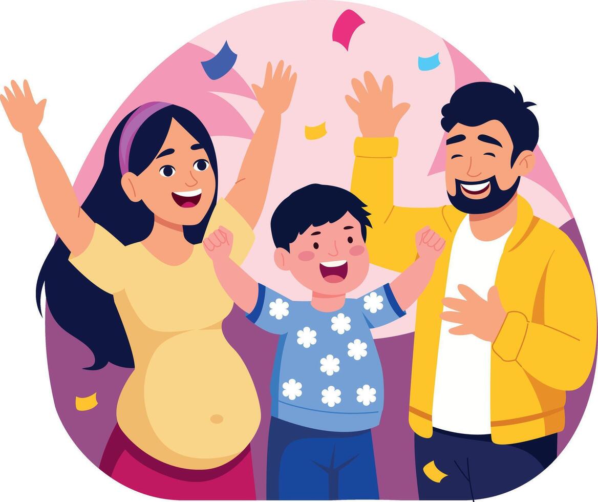 A flat style illustration showing gender reveal vector