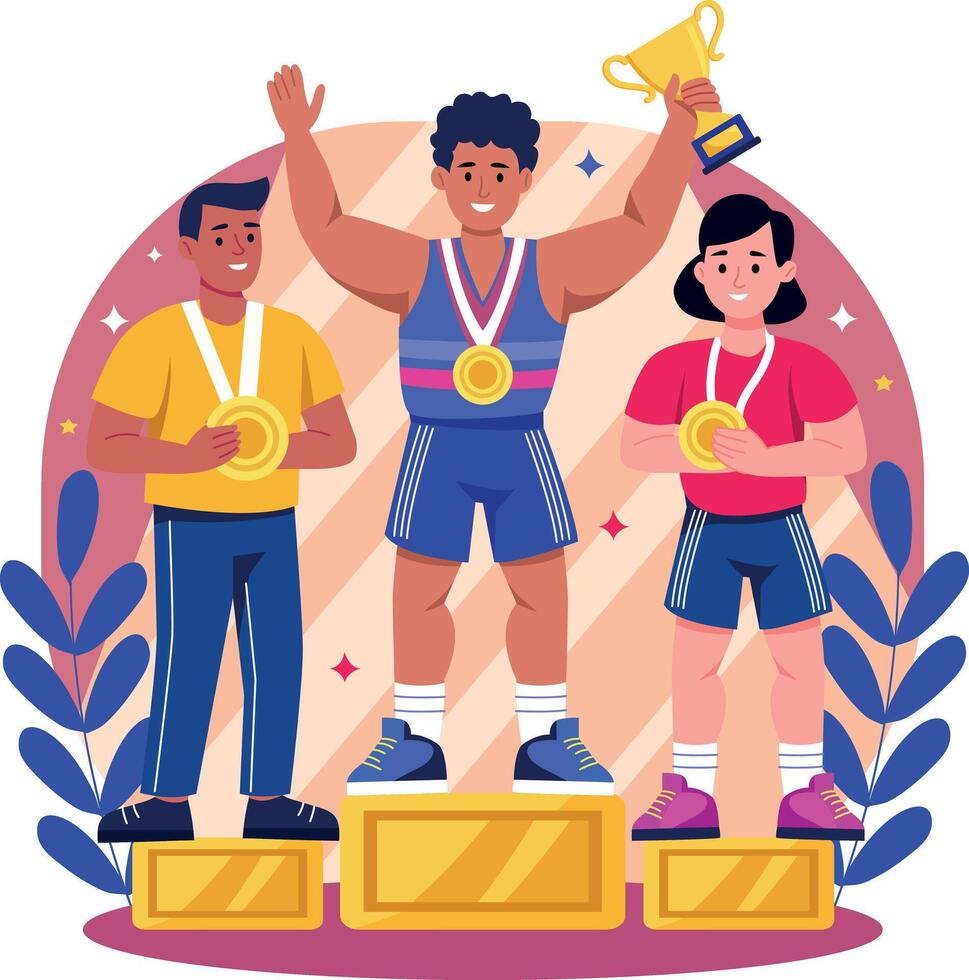 A flat style illustration showing winner vector