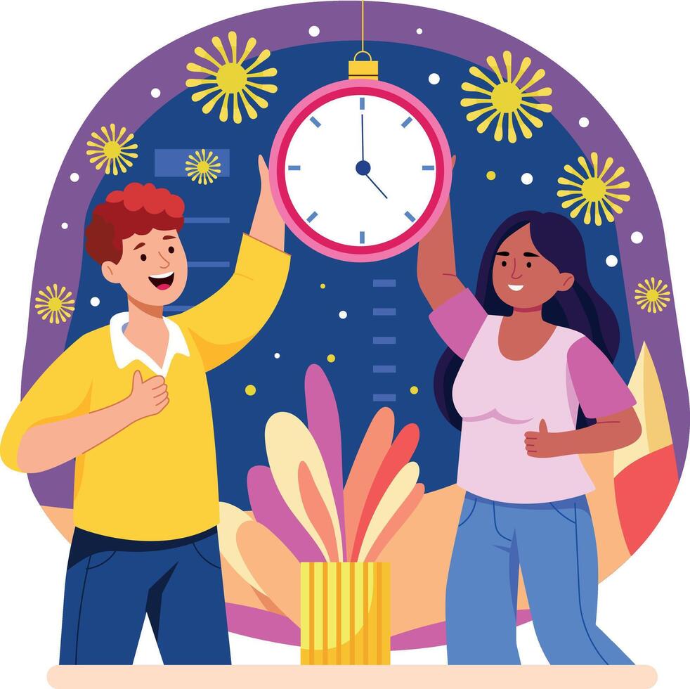 A flat style illustration showing countdown vector