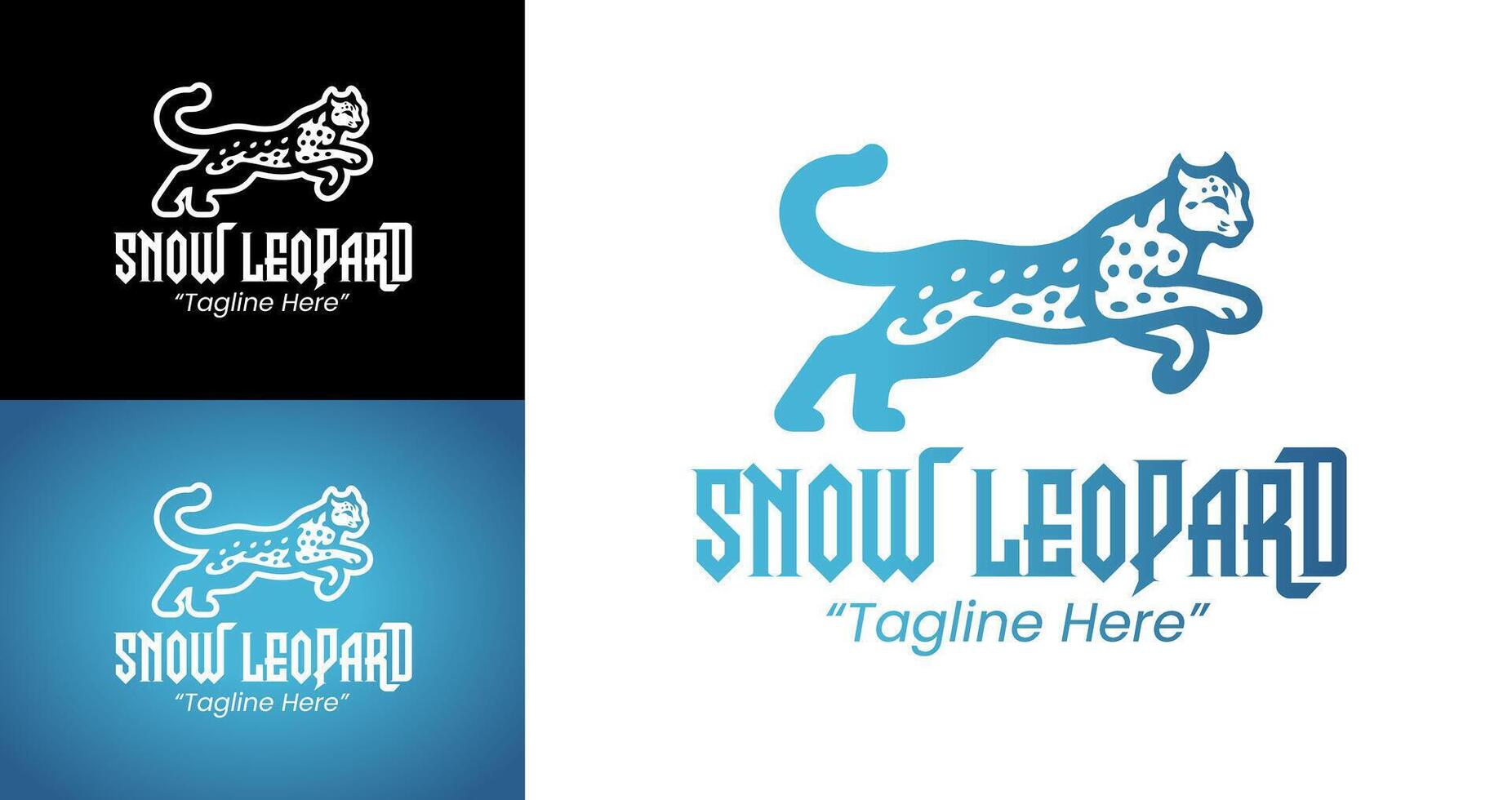 Creative and Minimalist Snow Leopard Logo Design for Business Branding vector