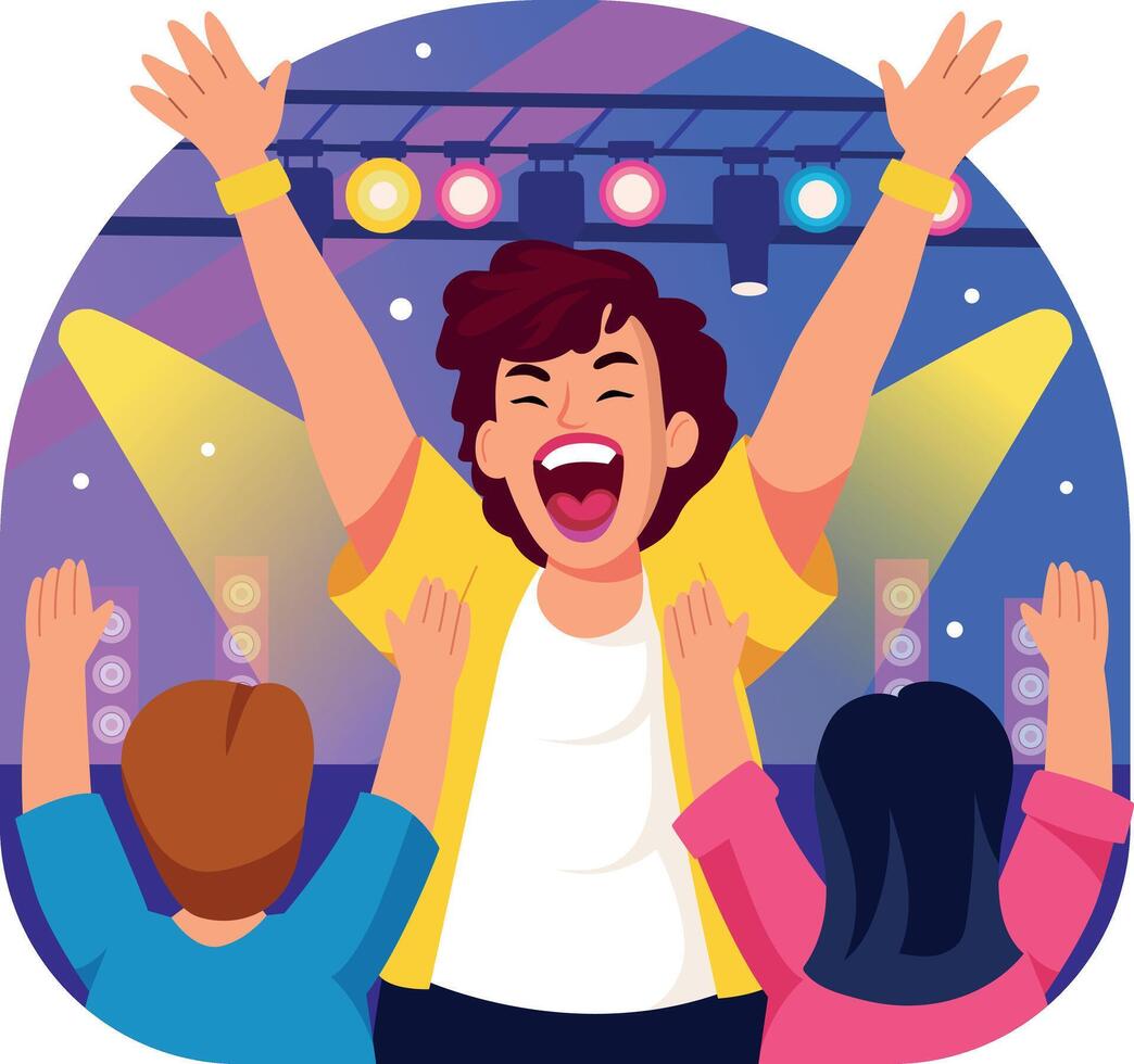 A flat style illustration showing screaming fan vector