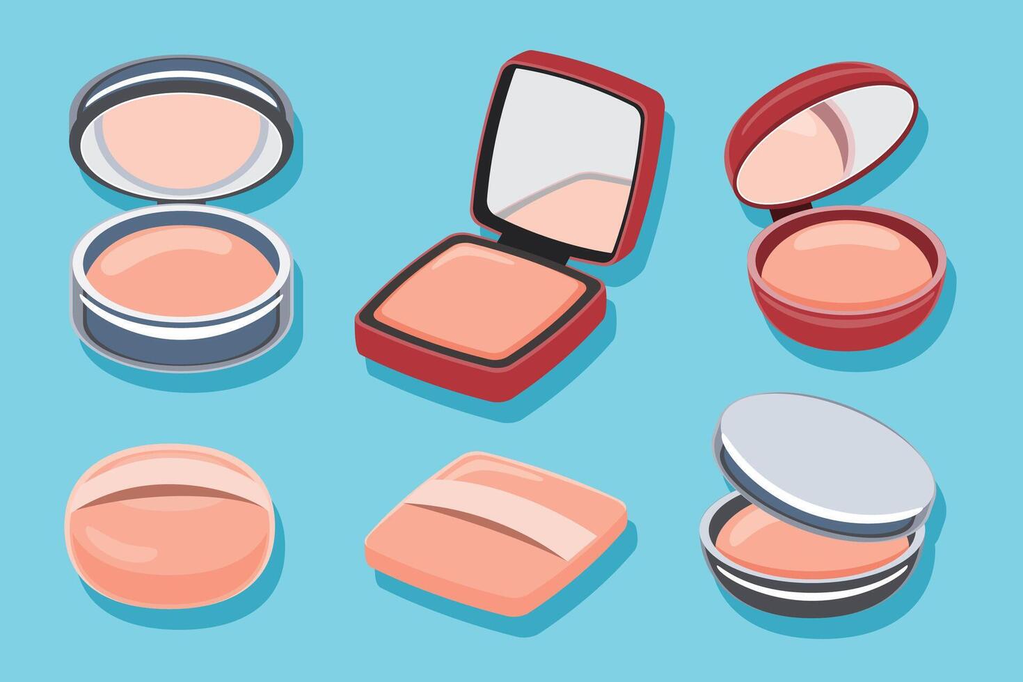 Set of Compact Face Powders vector