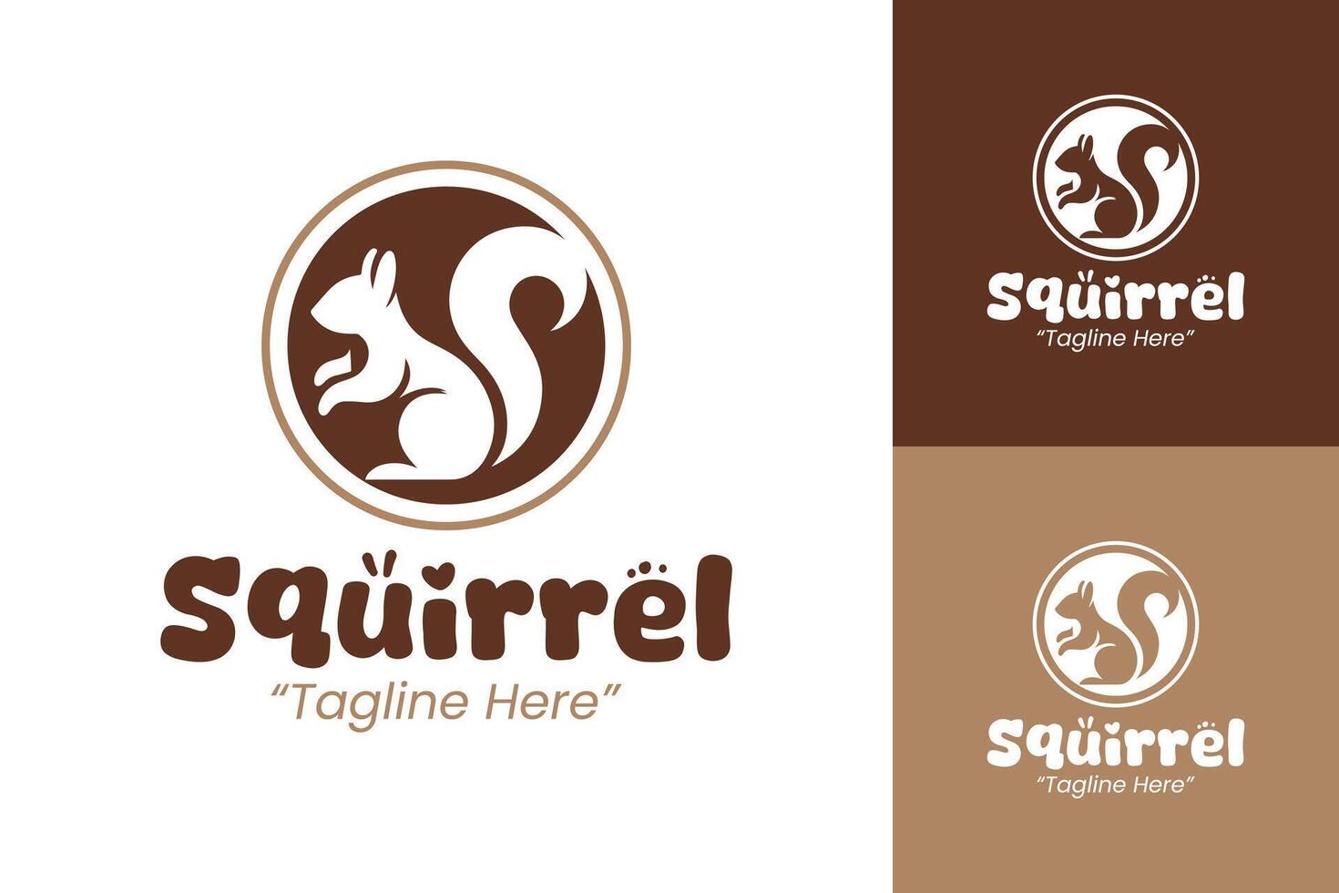 Stylized Squirrel Logo with Nut for Eco and Wildlife Organizations vector