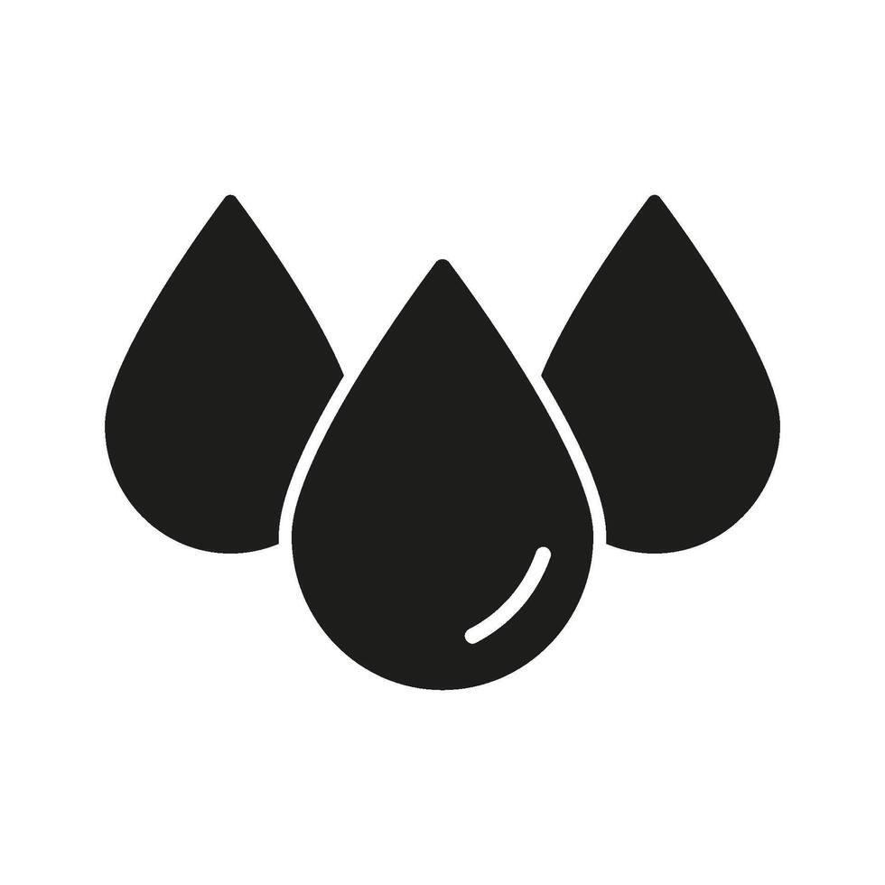 Three Water Droplets Solid Icon. Hydration, Purity, And Liquid Symbol. Water Conservation And Eco-Friendly Concept Silhouette. Isolated Illustration vector