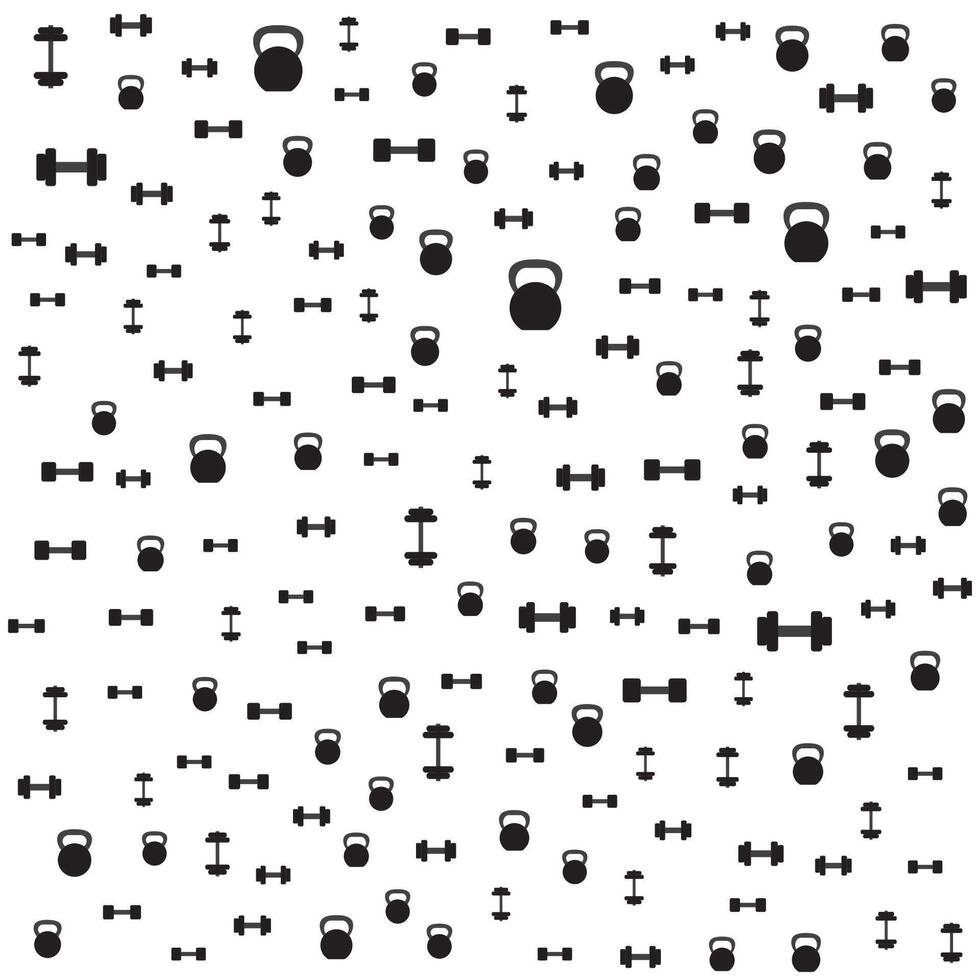 Minimalist Fitness Equipment Icons Seamless Pattern for Gym Background and Sports Design vector