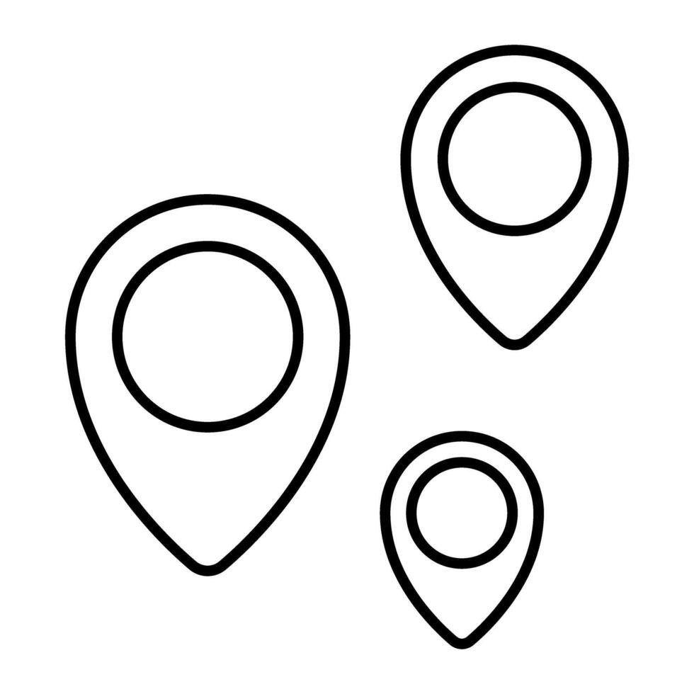 location pin icon over white background, line style, illustration. vector
