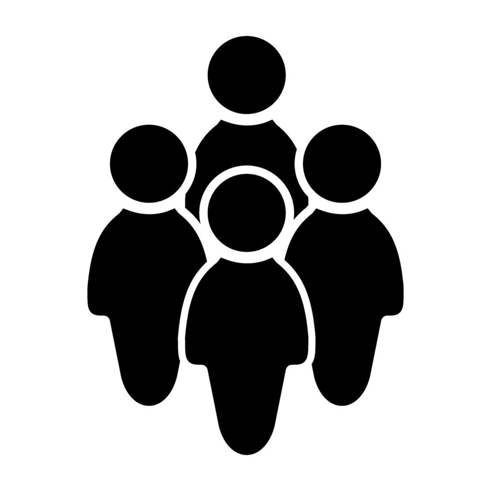 People icon group of persons symbol for business in flat color glyph pictogram illustration vector