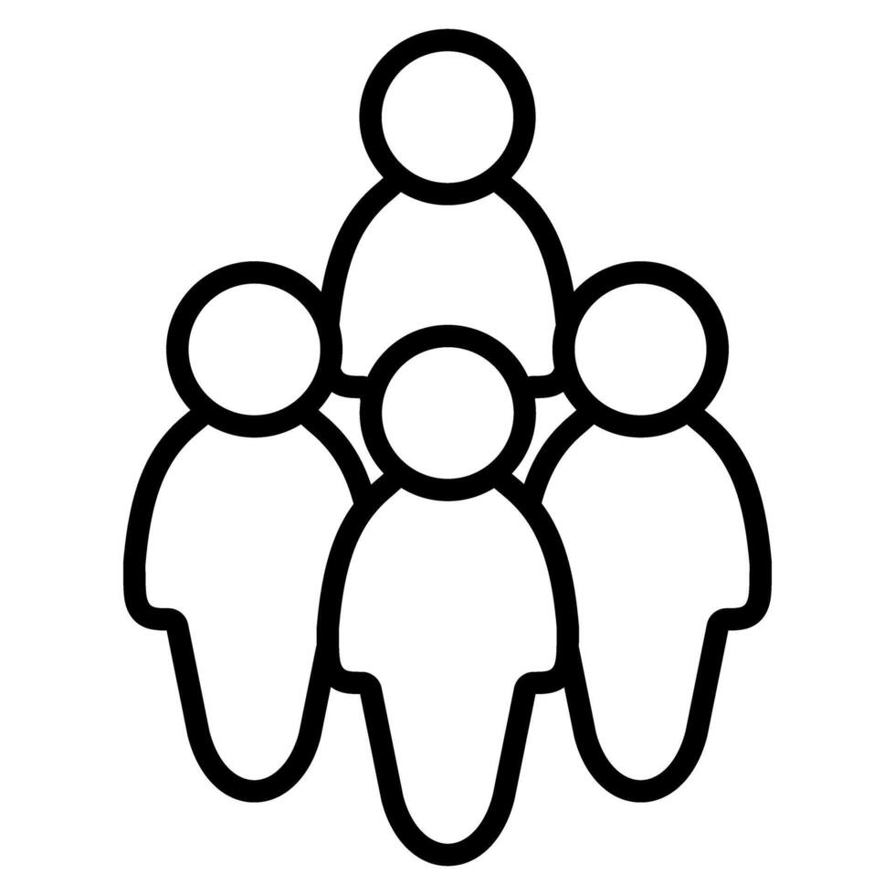 Teamwork Icon. Editable Bold Outline Design. Illustration. vector