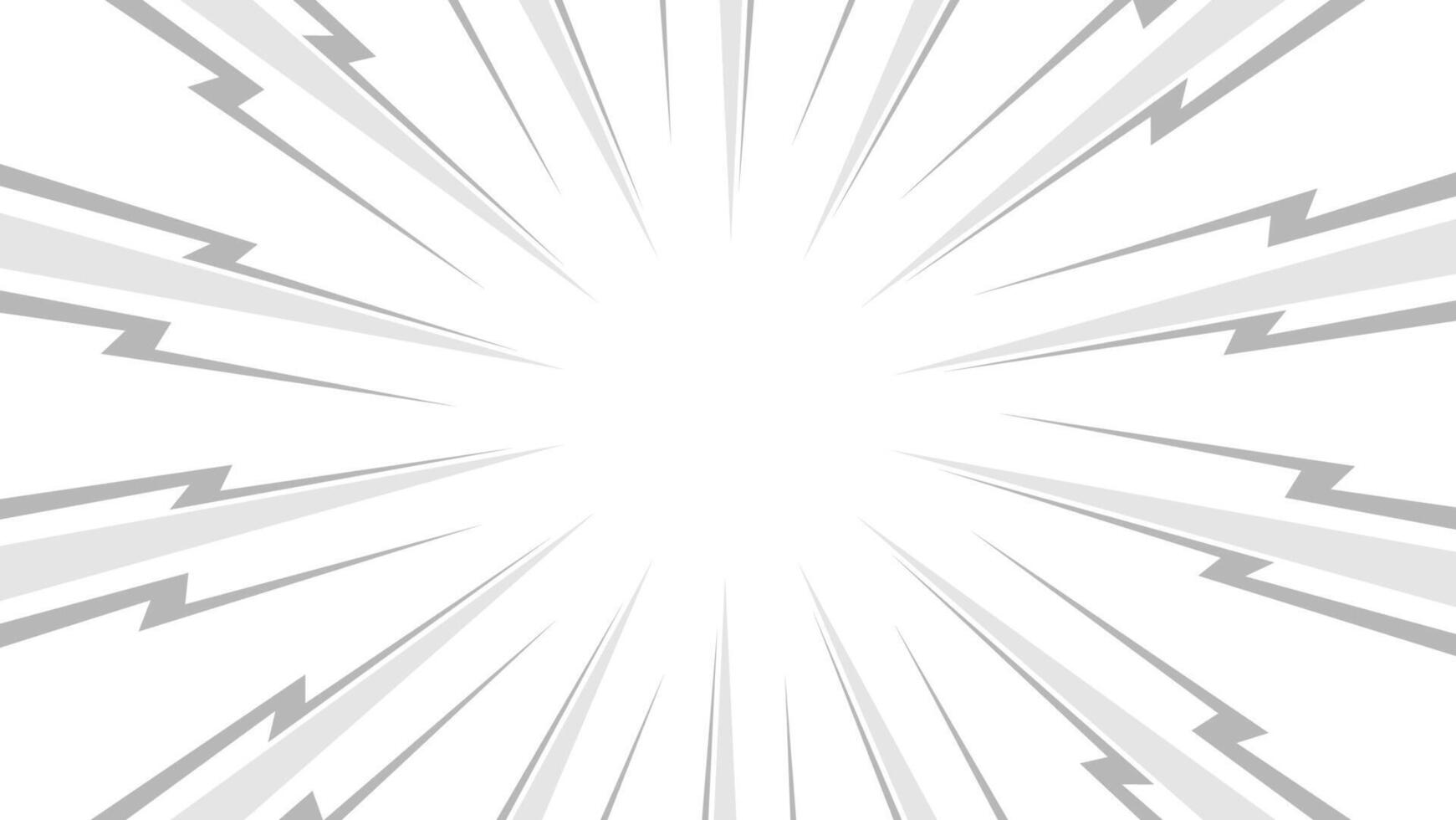 abstract grey comic exploding lines on white background vector