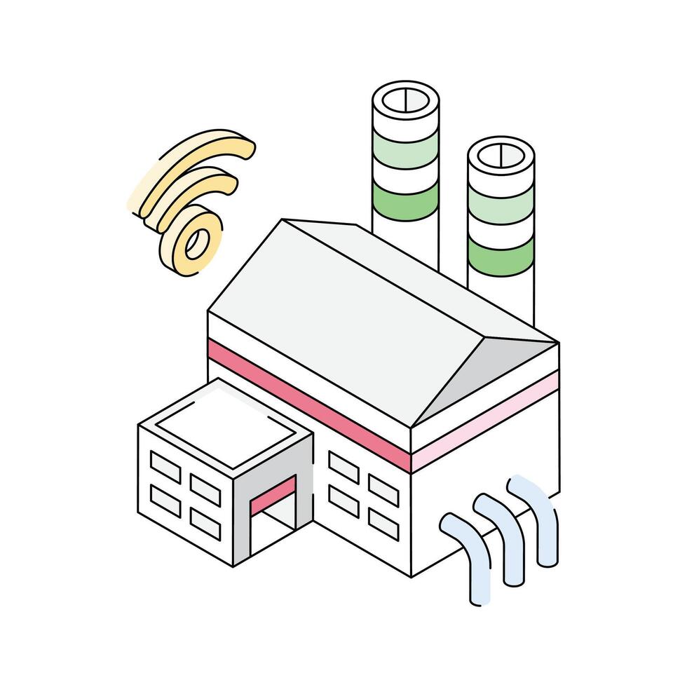 An amazing isometric icon of smart industry with signals vector