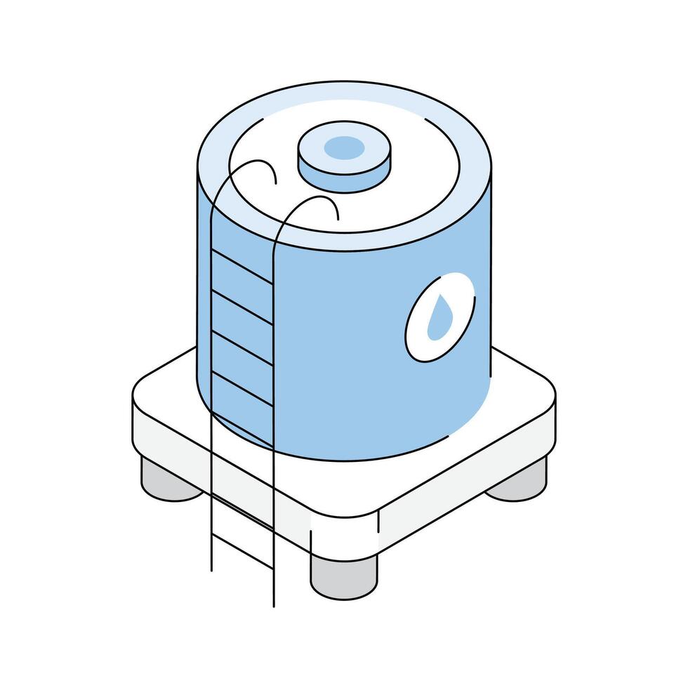 An amazing isometric icon of water tank with ladder vector