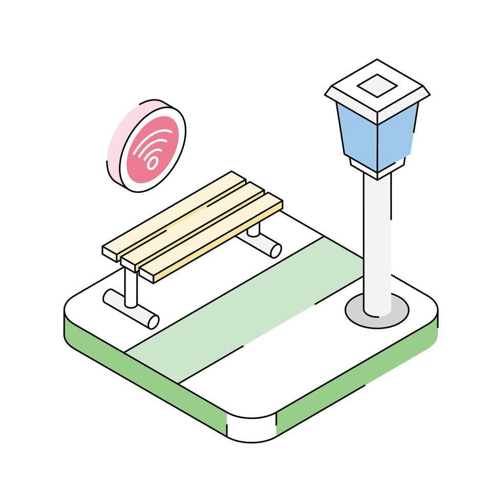 An amazing isometric icon of smart city area vector