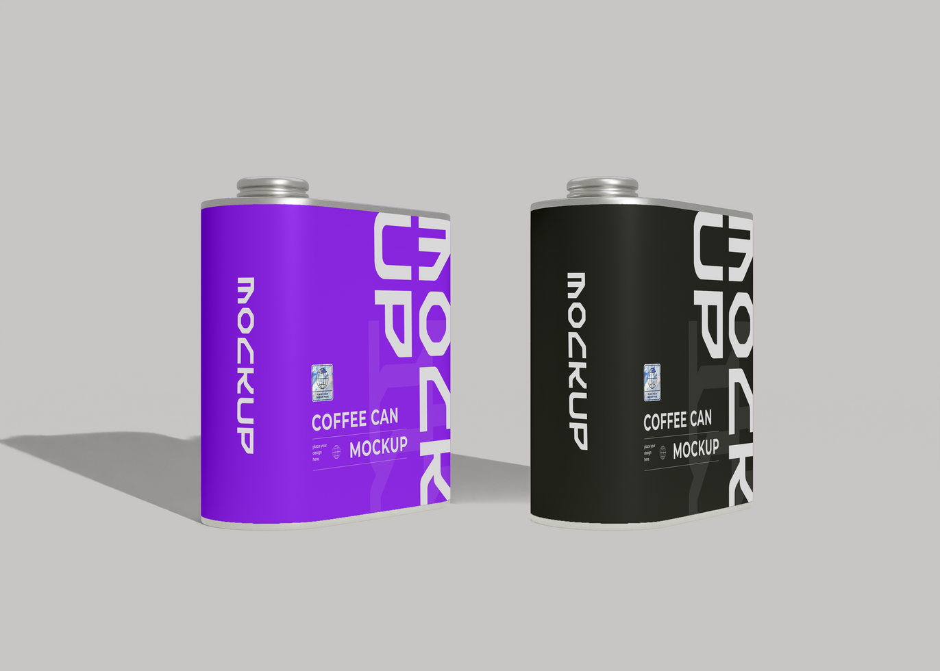 Metallic Coffee Can Mockup for Label Branding psd