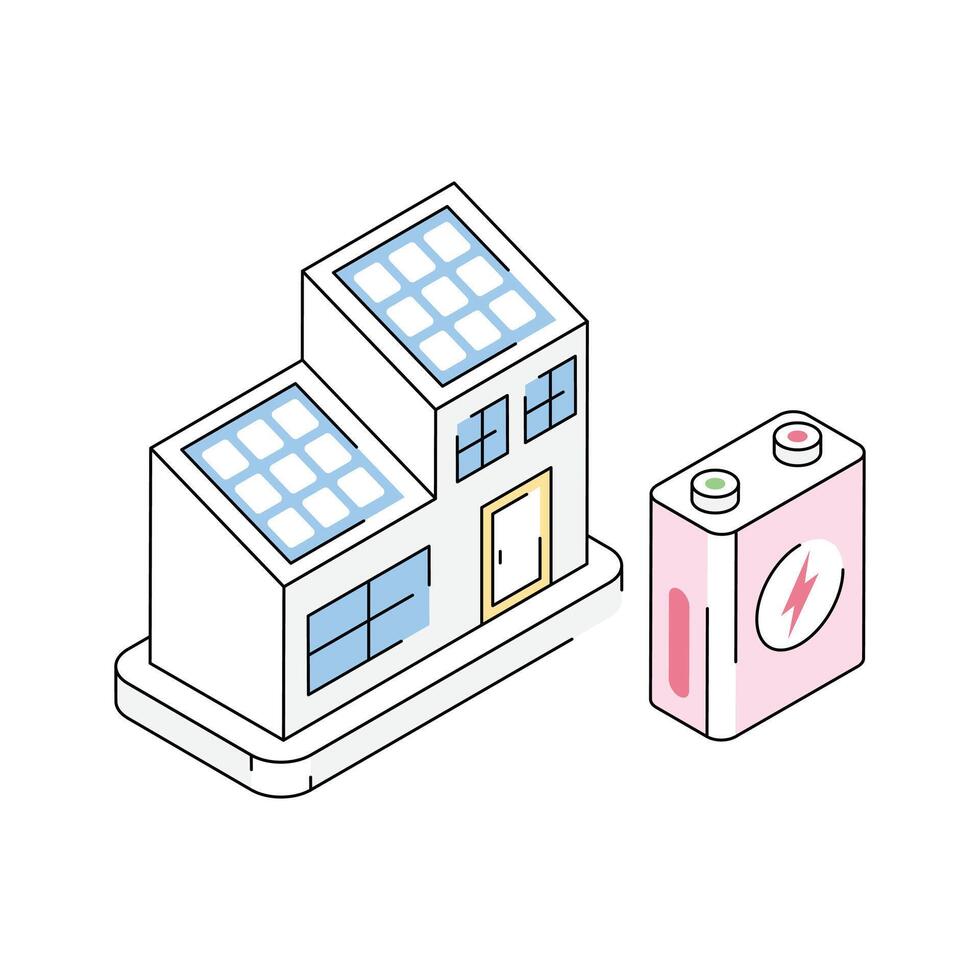 Get a glimpse of this isometric icon of eco house vector