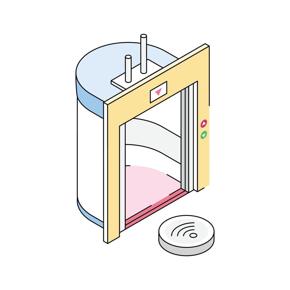 Visually appealing isometric icon of elevator open door vector