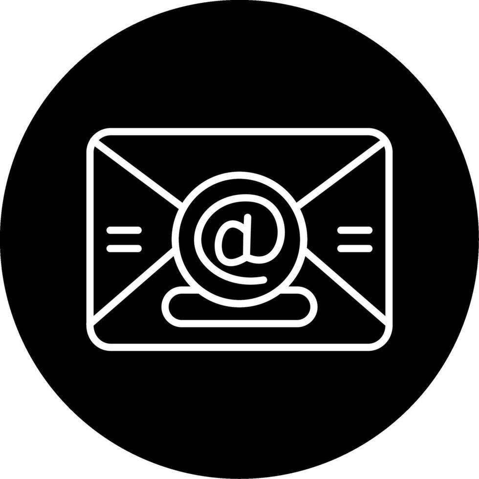General Email Inbox Circle Inverted vector