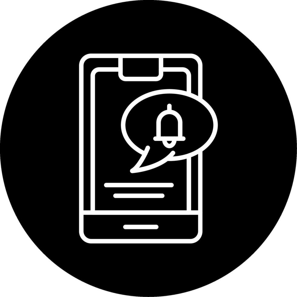 App Push Notification Circle Inverted vector