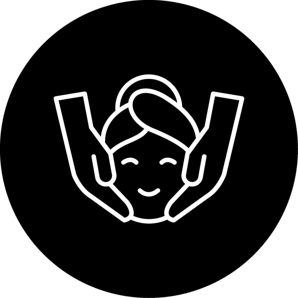 Relaxing Facial Massage Treatment Circle Inverted vector