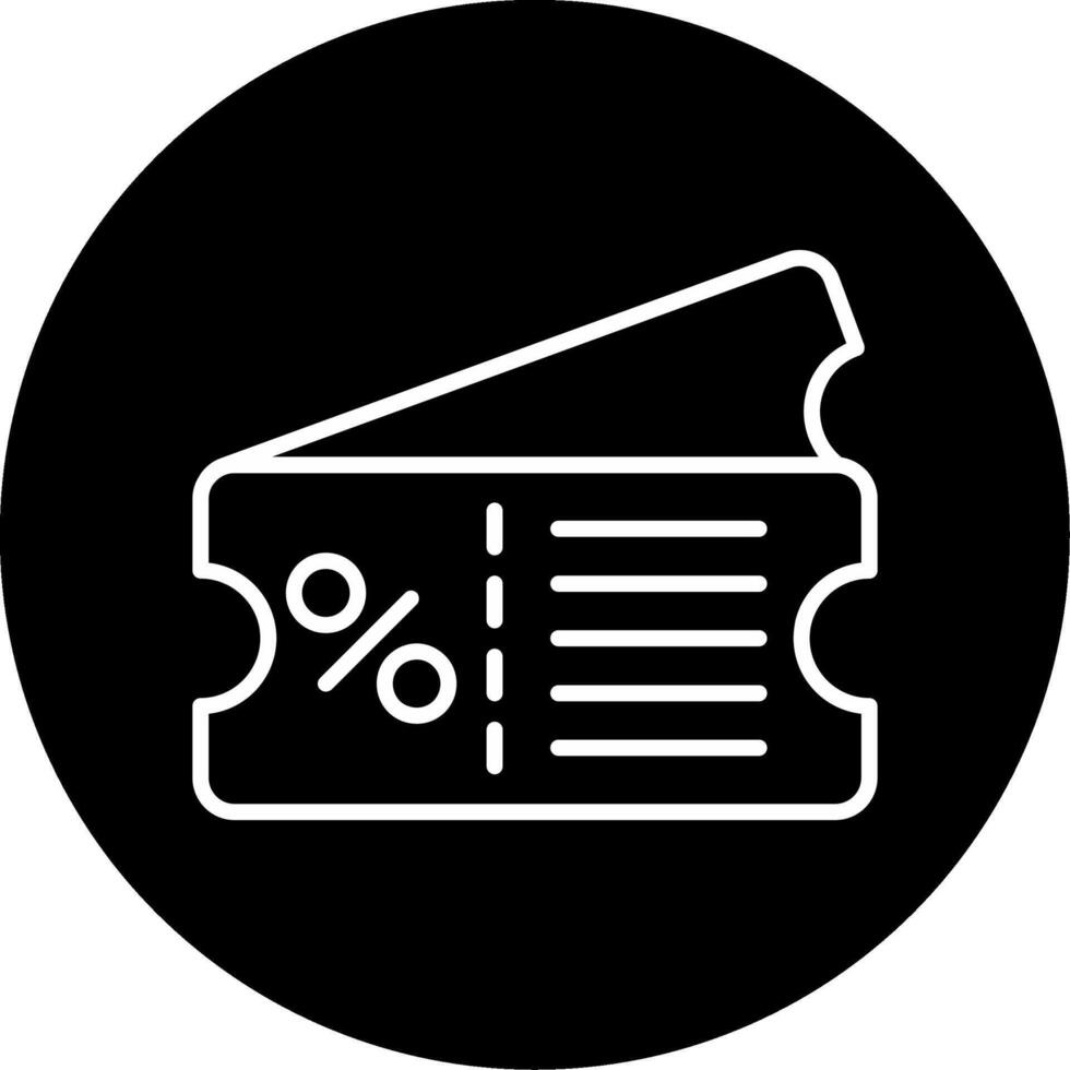 Discount Voucher Ticket Icon Circle Inverted vector