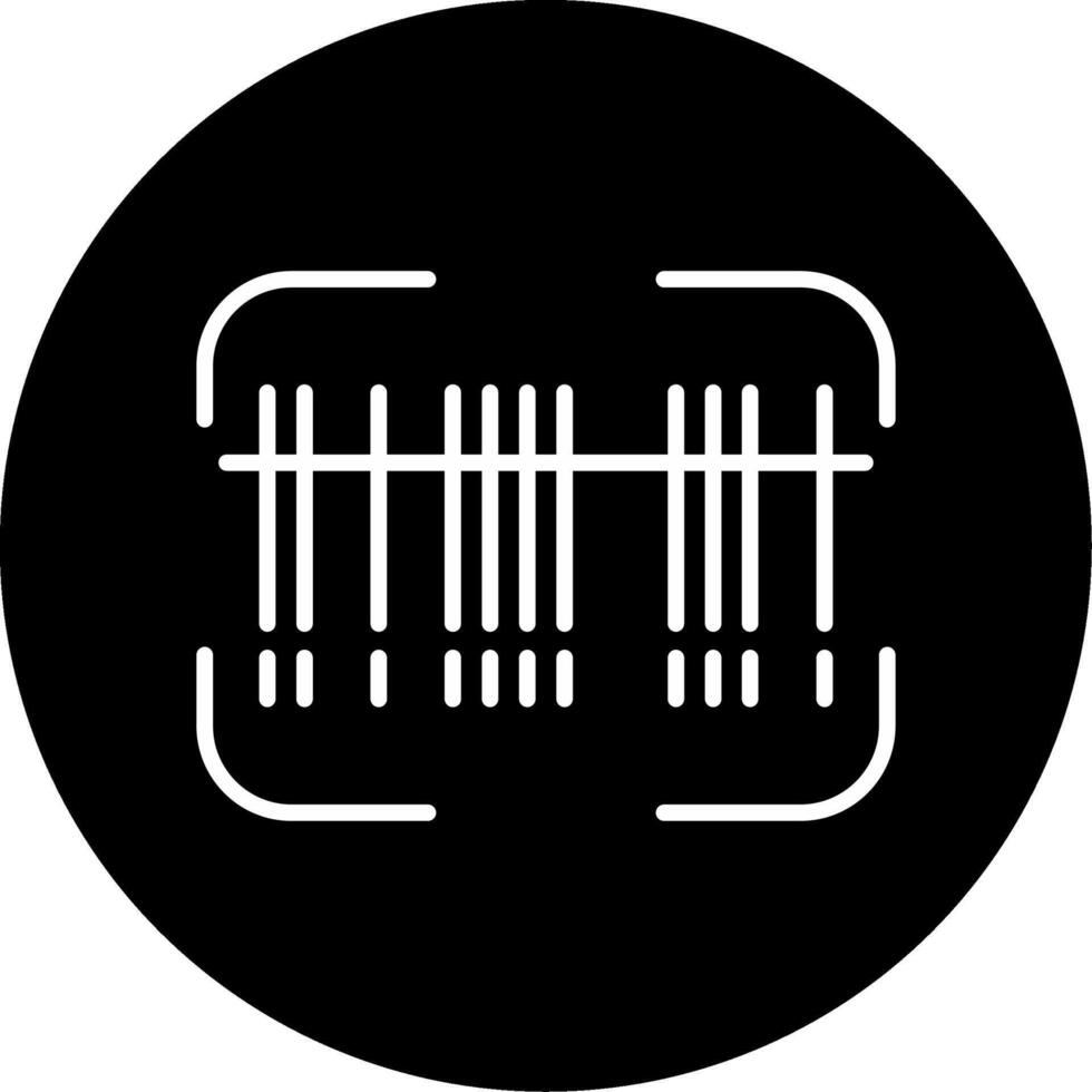 Retail Barcode Scanner Code Circle Inverted vector