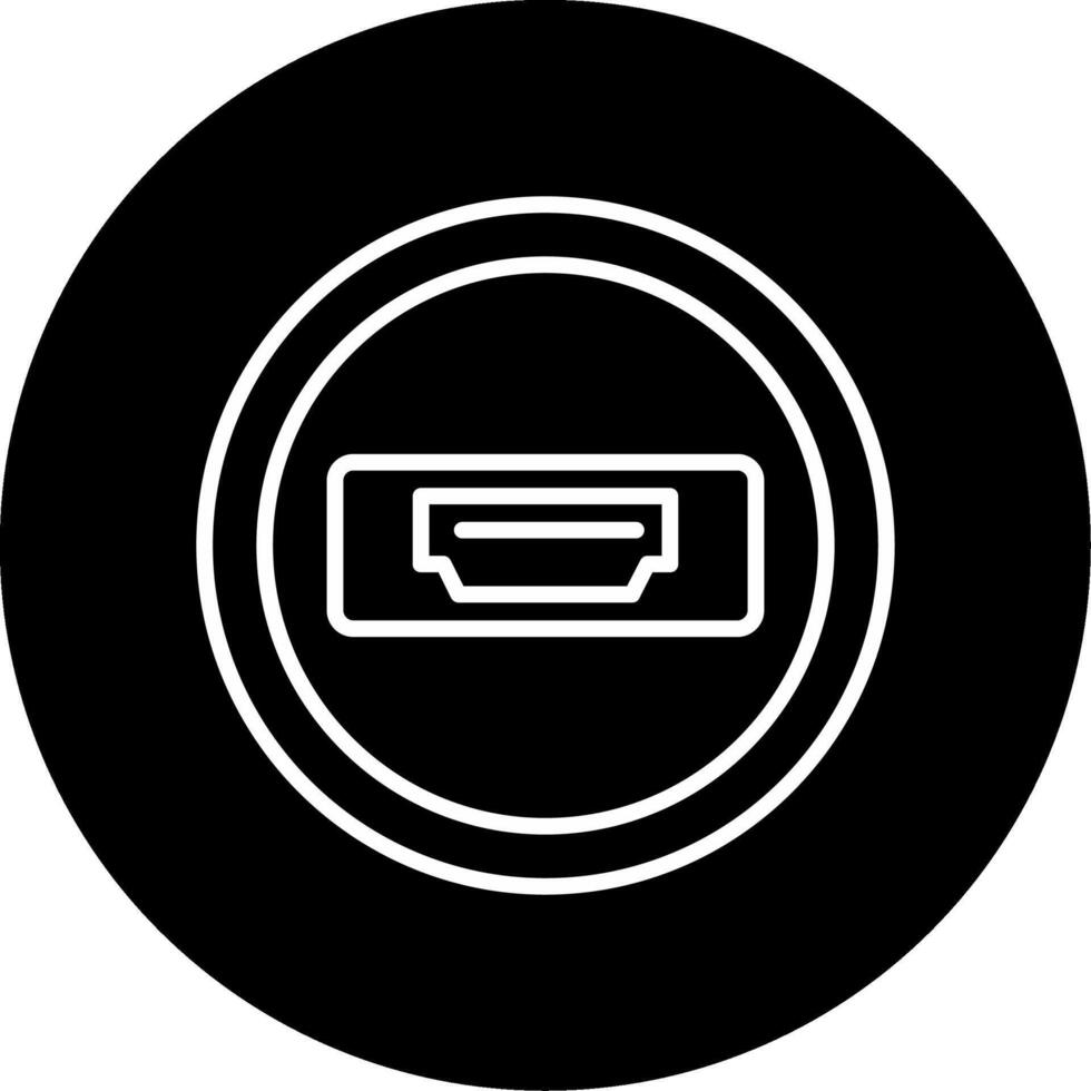 HDMI Display Output Port Circle Inverted vector