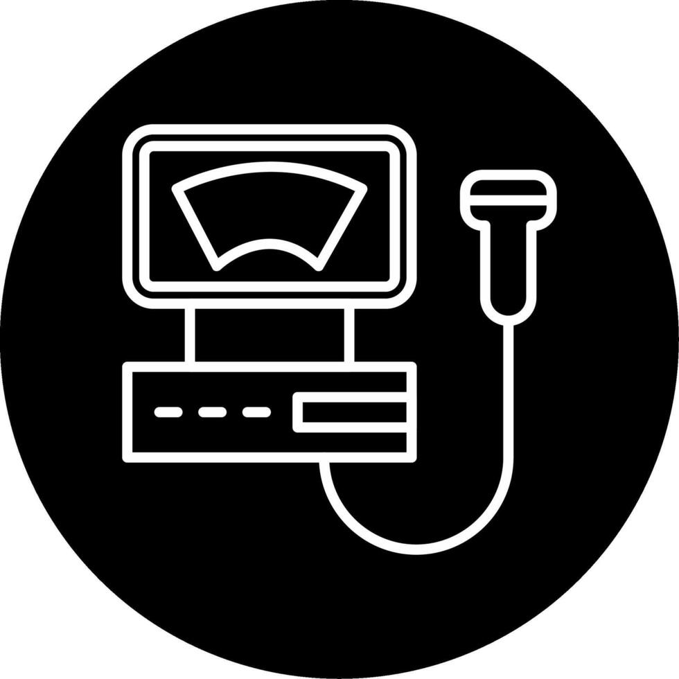 Ultrasound Sonographer at Work Circle Inverted vector