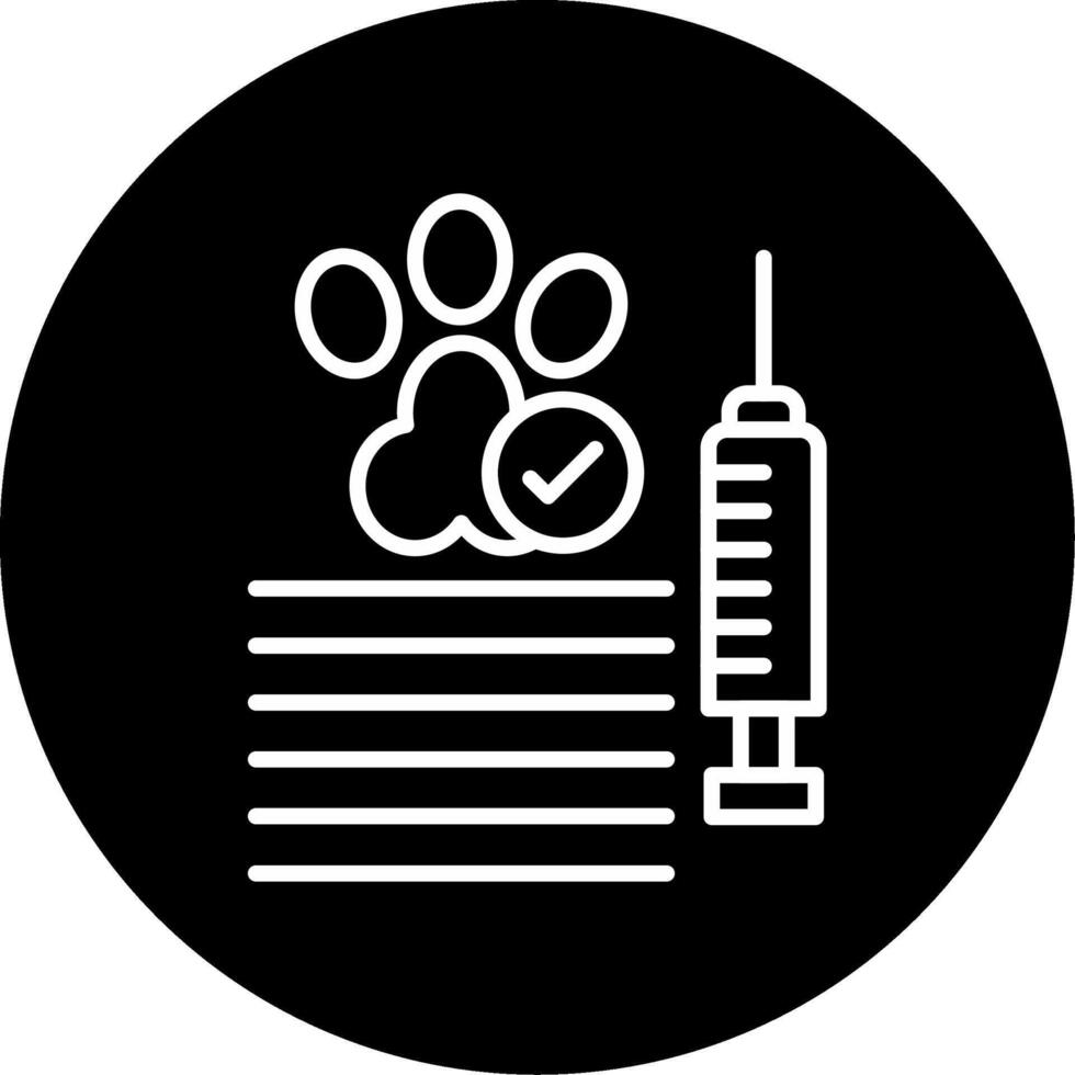 Veterinary Approved Pet Vaccination Icon Circle Inverted vector